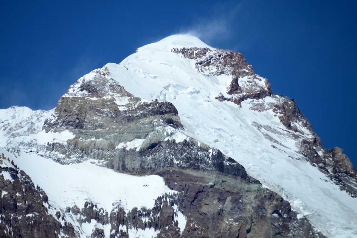 11 Aconcagua East Face And Polish Glacier Close Up From The Relinchos Valley Between Casa de Piedra And Plaza Argentina Base Camp